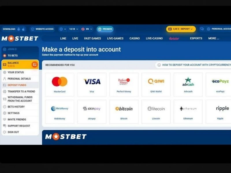 Make a Deposit at Mostbet